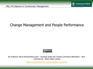 Change Management and People Performance