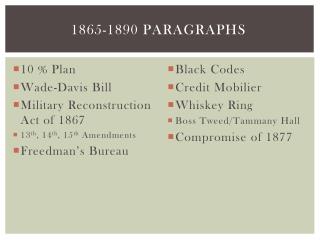 1865-1890 PARAGRAPHS