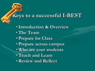 Keys to a successful I-BEST
