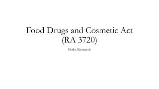 Food Drugs and Cosmetic Act (RA 3720)