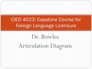 CIED 4023: Capstone Course for Foreign Language Licensure
