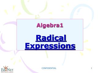 Algebra1 Radical Expressions