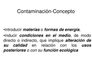Contaminación-Concepto