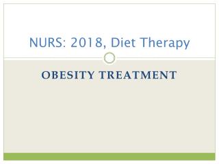 NURS : 2018, Diet Therapy