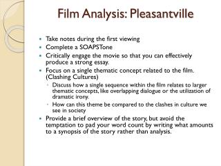 Film Analysis: Pleasantville