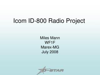 Icom ID-800 Radio Project