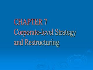 Corporate level strategy related diversification