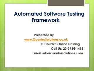 Automated Software Testing Framework Training By Quontra Sol
