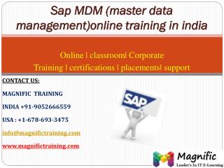 Sap mdm (master data management)online training in india