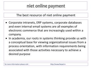 most wonderful issue about niet online payment