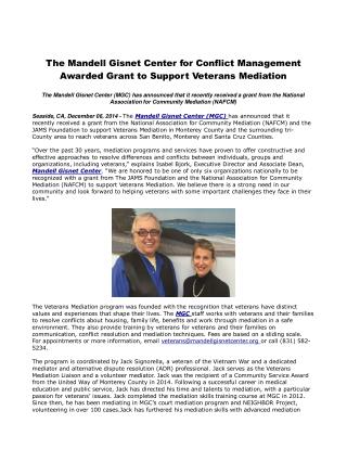 The Mandell Gisnet Center for Conflict Management