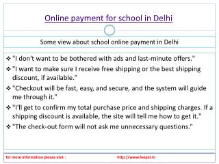 Facts about online payment for school in Delhi