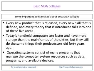 in brief about best mba colleges