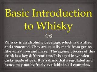 Basic Introduction to Whisky