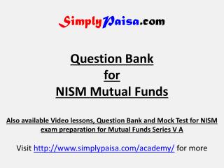 NISM Series VA Mutual Fund Question Bank