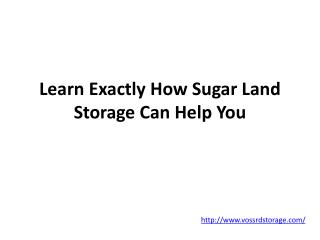 Learn Exactly How Sugar Land Storage Can Help You