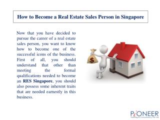 How to Become a Real Estate Sales Person in Singapore