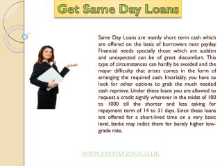 Same Day Loans - Get Instant Short Term Cash Solution