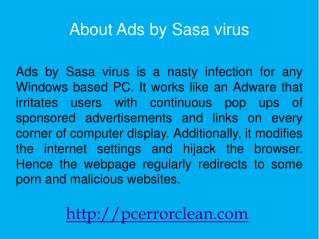 Remove Ads by Sasa virus: complete elimination procedure