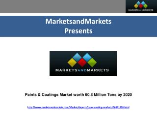 Paints & Coatings Market worth $181.3 Million by 2020