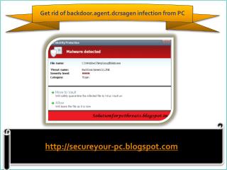How To Remove backdoor.agent.dcrsagen