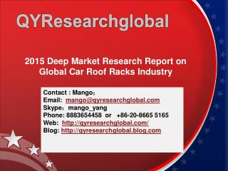 2015 Deep Market Research Report on Global Car Roof Racks In