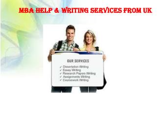 MBA Help & Writing Services from UK