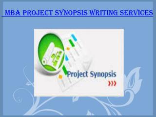 MBA Project Synopsis Writing Services