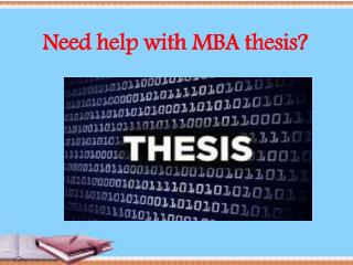 Need help with MBA thesis