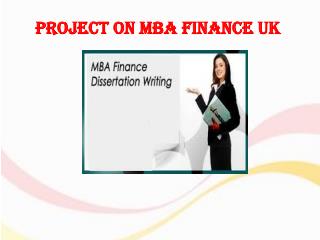 Project on MBA Finance UK