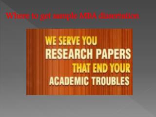 Where to get sample mba dissertation