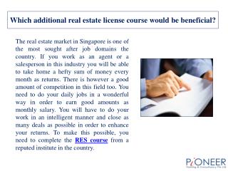Which additional real estate license course would be benefic