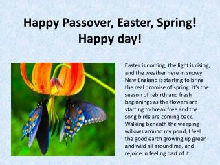 Happy Passover, Easter, Spring! Happy day!