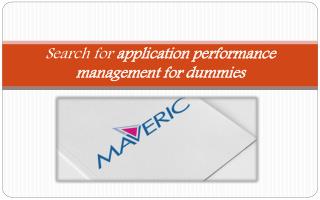 Search for application performance management for dummies
