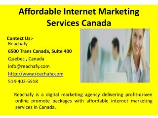 Affordable Internet Marketing Services Canada