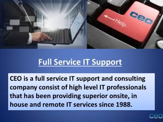 Full service IT support and consulting company
