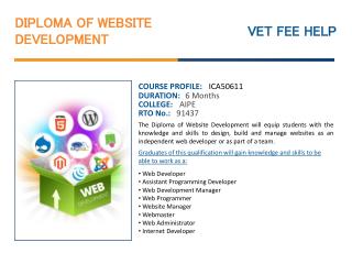 Diploma of Website Development Course Online Australia