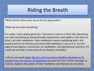 Riding the Breath