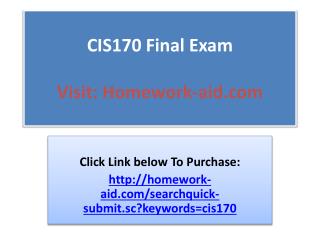 CIS170 Final Exam