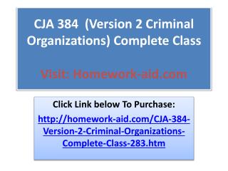 CJA 384 (Version 2 Criminal Organizations) Complete Class