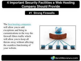 4 important security facilities a web hosting company should