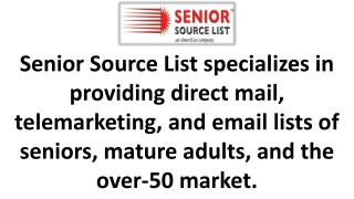 Senior Citizen Mailing List