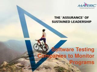 Software Testing Companies to Monitor Programs