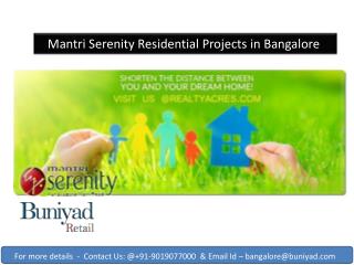 Enjoy your living in a palatial home here in Mantri Serenity