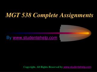 MGT 538 Complete Assignments