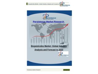 Biopesticides Market: Global Industry Analysis and Forecast