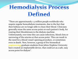 Hemodialysis Process Defined