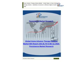 Global Home Infusion Therapy Devices Market to 2020