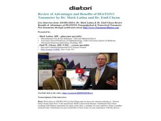 Review of Advantages and Benefits of DIATON® Tonometer by Dr