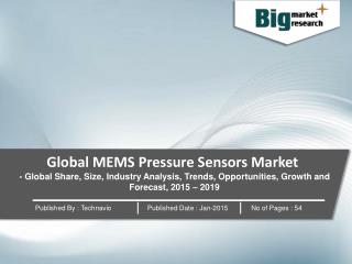 Research Report on Global MEMS Pressure Sensors Market 2019